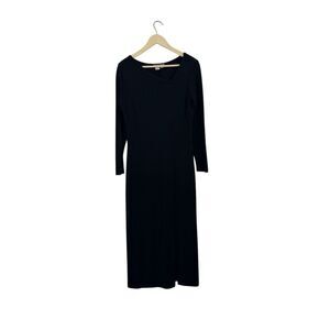 Isabella Bird Small Dress Black Midi/Maxi Rayon Blend Long Sleeve Womens